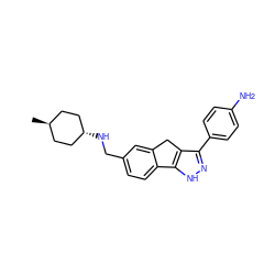 C[C@H]1CC[C@H](NCc2ccc3c(c2)Cc2c(-c4ccc(N)cc4)n[nH]c2-3)CC1 ZINC000253680417