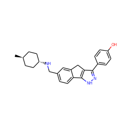 C[C@H]1CC[C@H](NCc2ccc3c(c2)Cc2c(-c4ccc(O)cc4)n[nH]c2-3)CC1 ZINC000253660939