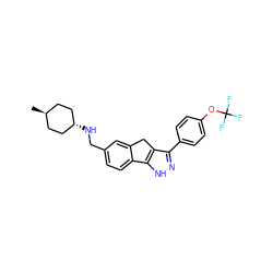 C[C@H]1CC[C@H](NCc2ccc3c(c2)Cc2c(-c4ccc(OC(F)(F)F)cc4)n[nH]c2-3)CC1 ZINC000253660146