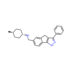 C[C@H]1CC[C@H](NCc2ccc3c(c2)Cc2c(-c4ccccc4)n[nH]c2-3)CC1 ZINC000261133529