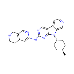 C[C@H]1CC[C@H](n2c3cnccc3c3cnc(Nc4cc5c(cn4)CNCC5)nc32)CC1 ZINC000261157021