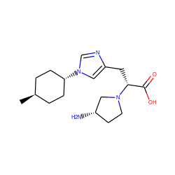 C[C@H]1CC[C@H](n2cnc(C[C@H](C(=O)O)N3CC[C@H](N)C3)c2)CC1 ZINC000261180068