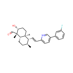 C[C@H]1CC[C@H]2[C@@](C)(CC[C@@H](O)[C@@]2(C)C=O)[C@@H]1/C=C/c1ccc(-c2cccc(F)c2)cn1 ZINC001772632278