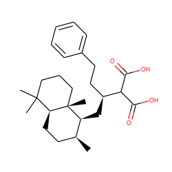 C[C@H]1CC[C@H]2C(C)(C)CCC[C@]2(C)[C@H]1C[C@@H](CCc1ccccc1)C(C(=O)O)C(=O)O ZINC000026157367