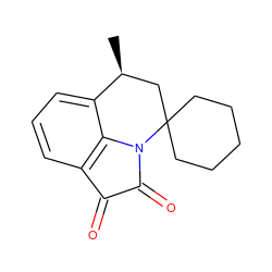 C[C@H]1CC2(CCCCC2)N2C(=O)C(=O)c3cccc1c32 ZINC000002210092