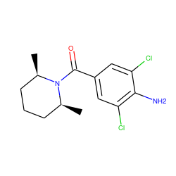 C[C@H]1CCC[C@@H](C)N1C(=O)c1cc(Cl)c(N)c(Cl)c1 ZINC000036286479