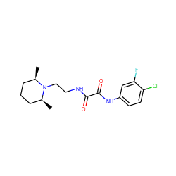 C[C@H]1CCC[C@@H](C)N1CCNC(=O)C(=O)Nc1ccc(Cl)c(F)c1 ZINC000052913631