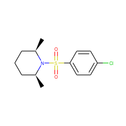 C[C@H]1CCC[C@@H](C)N1S(=O)(=O)c1ccc(Cl)cc1 ZINC000013152358