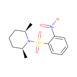 C[C@H]1CCC[C@@H](C)N1S(=O)(=O)c1ccccc1[N+](=O)[O-] ZINC000013946918