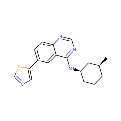 C[C@H]1CCC[C@@H](Nc2ncnc3ccc(-c4cncs4)cc23)C1 ZINC000299852791