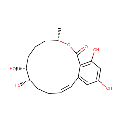 C[C@H]1CCC[C@@H](O)[C@@H](O)CC/C=C/c2cc(O)cc(O)c2C(=O)O1 ZINC000084604603