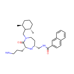 C[C@H]1CCC[C@H](C)C1CN1CC[C@H](CNC(=O)c2ccc3ccccc3c2)N[C@H](CCCN)C1=O ZINC000206888786