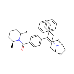 C[C@H]1CCC[C@H](C)N1C(=O)c1ccc(C(=C2C[C@@H]3CC[C@H](C2)N3CCc2ccccc2)c2ccccc2)cc1 ZINC000058584350