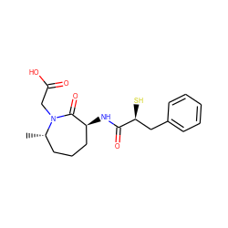 C[C@H]1CCC[C@H](NC(=O)[C@@H](S)Cc2ccccc2)C(=O)N1CC(=O)O ZINC000013745882