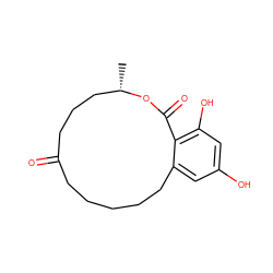 C[C@H]1CCCC(=O)CCCCCc2cc(O)cc(O)c2C(=O)O1 ZINC000003957079