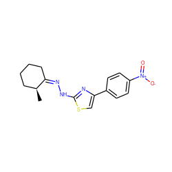 C[C@H]1CCCC/C1=N/Nc1nc(-c2ccc([N+](=O)[O-])cc2)cs1 ZINC000101220444