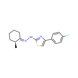 C[C@H]1CCCC/C1=N\Nc1nc(-c2ccc(F)cc2)cs1 ZINC000040425349