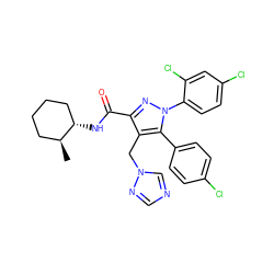 C[C@H]1CCCC[C@@H]1NC(=O)c1nn(-c2ccc(Cl)cc2Cl)c(-c2ccc(Cl)cc2)c1Cn1cncn1 ZINC000049762384