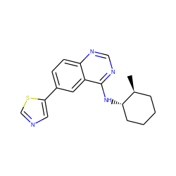 C[C@H]1CCCC[C@@H]1Nc1ncnc2ccc(-c3cncs3)cc12 ZINC000299852003