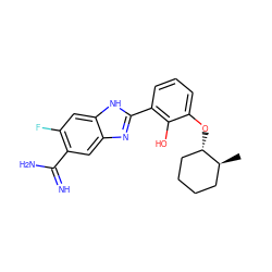 C[C@H]1CCCC[C@@H]1Oc1cccc(-c2nc3cc(C(=N)N)c(F)cc3[nH]2)c1O ZINC000005890661