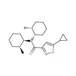 C[C@H]1CCCC[C@H]1N(C(=O)c1cc(C2CC2)on1)[C@H]1CCCC[C@H]1C ZINC000073387986