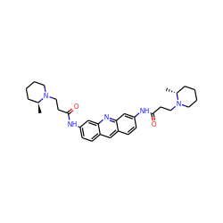 C[C@H]1CCCCN1CCC(=O)Nc1ccc2cc3ccc(NC(=O)CCN4CCCC[C@H]4C)cc3nc2c1 ZINC000026501412