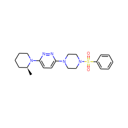 C[C@H]1CCCCN1c1ccc(N2CCN(S(=O)(=O)c3ccccc3)CC2)nn1 ZINC000020776940