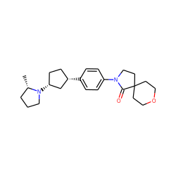 C[C@H]1CCCN1[C@@H]1CC[C@H](c2ccc(N3CCC4(CCOCC4)C3=O)cc2)C1 ZINC000147027103