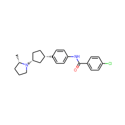 C[C@H]1CCCN1[C@@H]1CC[C@H](c2ccc(NC(=O)c3ccc(Cl)cc3)cc2)C1 ZINC000147032388