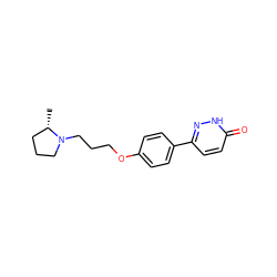 C[C@H]1CCCN1CCCOc1ccc(-c2ccc(=O)[nH]n2)cc1 ZINC000072112290