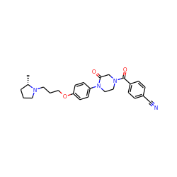 C[C@H]1CCCN1CCCOc1ccc(N2CCN(C(=O)c3ccc(C#N)cc3)CC2=O)cc1 ZINC000028870317