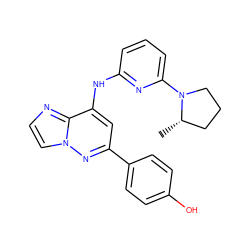 C[C@H]1CCCN1c1cccc(Nc2cc(-c3ccc(O)cc3)nn3ccnc23)n1 ZINC001772638955