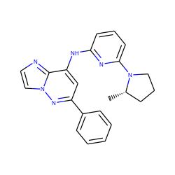 C[C@H]1CCCN1c1cccc(Nc2cc(-c3ccccc3)nn3ccnc23)n1 ZINC000095571748