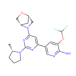 C[C@H]1CCCN1c1nc(-c2cnc(N)c(OC(F)F)c2)cc(N2C[C@@H]3C[C@H]2CO3)n1 ZINC000653667581