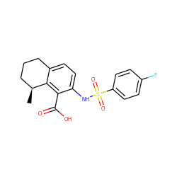 C[C@H]1CCCc2ccc(NS(=O)(=O)c3ccc(F)cc3)c(C(=O)O)c21 ZINC000013978763