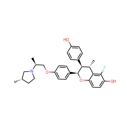 C[C@H]1CCN([C@@H](C)COc2ccc([C@@H]3Oc4ccc(O)c(F)c4[C@@H](C)[C@@H]3c3ccc(O)cc3)cc2)C1 ZINC000003948749