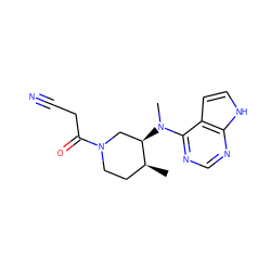 C[C@H]1CCN(C(=O)CC#N)C[C@H]1N(C)c1ncnc2[nH]ccc12 ZINC000013974880