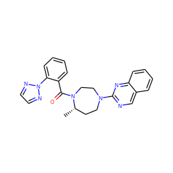 C[C@H]1CCN(c2ncc3ccccc3n2)CCN1C(=O)c1ccccc1-n1nccn1 ZINC000049046504