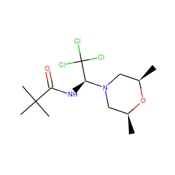 C[C@H]1CN([C@@H](NC(=O)C(C)(C)C)C(Cl)(Cl)Cl)C[C@@H](C)O1 ZINC000013151932