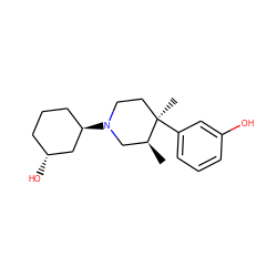 C[C@H]1CN([C@@H]2CCC[C@@H](O)C2)CC[C@@]1(C)c1cccc(O)c1 ZINC000013779635