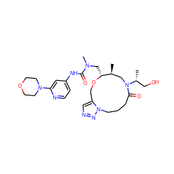 C[C@H]1CN([C@H](C)CO)C(=O)CCCn2nncc2CO[C@@H]1CN(C)C(=O)Nc1ccnc(N2CCOCC2)c1 ZINC000095604645