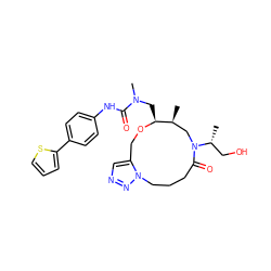 C[C@H]1CN([C@H](C)CO)C(=O)CCCn2nncc2CO[C@H]1CN(C)C(=O)Nc1ccc(-c2cccs2)cc1 ZINC000072138183