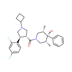 C[C@H]1CN(C(=O)[C@H]2CN(C3CCC3)C[C@@H]2c2ccc(F)cc2F)C[C@@H](C)[C@]1(O)c1ccccc1 ZINC000101337986