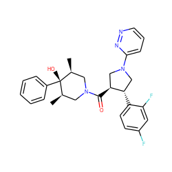 C[C@H]1CN(C(=O)[C@H]2CN(c3cccnn3)C[C@@H]2c2ccc(F)cc2F)C[C@@H](C)[C@]1(O)c1ccccc1 ZINC000101337970