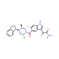 C[C@H]1CN(C(=O)c2cc3c(C(=O)C(=O)N(C)C)cn(C)c3cc2Cl)[C@H](C)CN1[C@@H]1CCc2ccccc21 ZINC000096900079