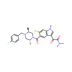 C[C@H]1CN(C(=O)c2cc3c(C(=O)C(=O)N(C)C)cn(C)c3cc2Cl)[C@H](C)CN1Cc1ccc(F)cc1 ZINC000034001955