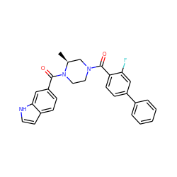 C[C@H]1CN(C(=O)c2ccc(-c3ccccc3)cc2F)CCN1C(=O)c1ccc2cc[nH]c2c1 ZINC000049032776