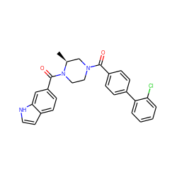 C[C@H]1CN(C(=O)c2ccc(-c3ccccc3Cl)cc2)CCN1C(=O)c1ccc2cc[nH]c2c1 ZINC000049032986