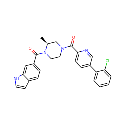 C[C@H]1CN(C(=O)c2ccc(-c3ccccc3Cl)cn2)CCN1C(=O)c1ccc2cc[nH]c2c1 ZINC000049021477