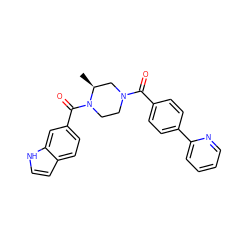 C[C@H]1CN(C(=O)c2ccc(-c3ccccn3)cc2)CCN1C(=O)c1ccc2cc[nH]c2c1 ZINC000049033807